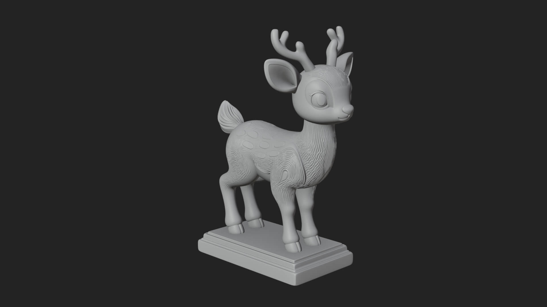 Spotted Fawn Deer Statue Design 3 3D Print Model 3D Model