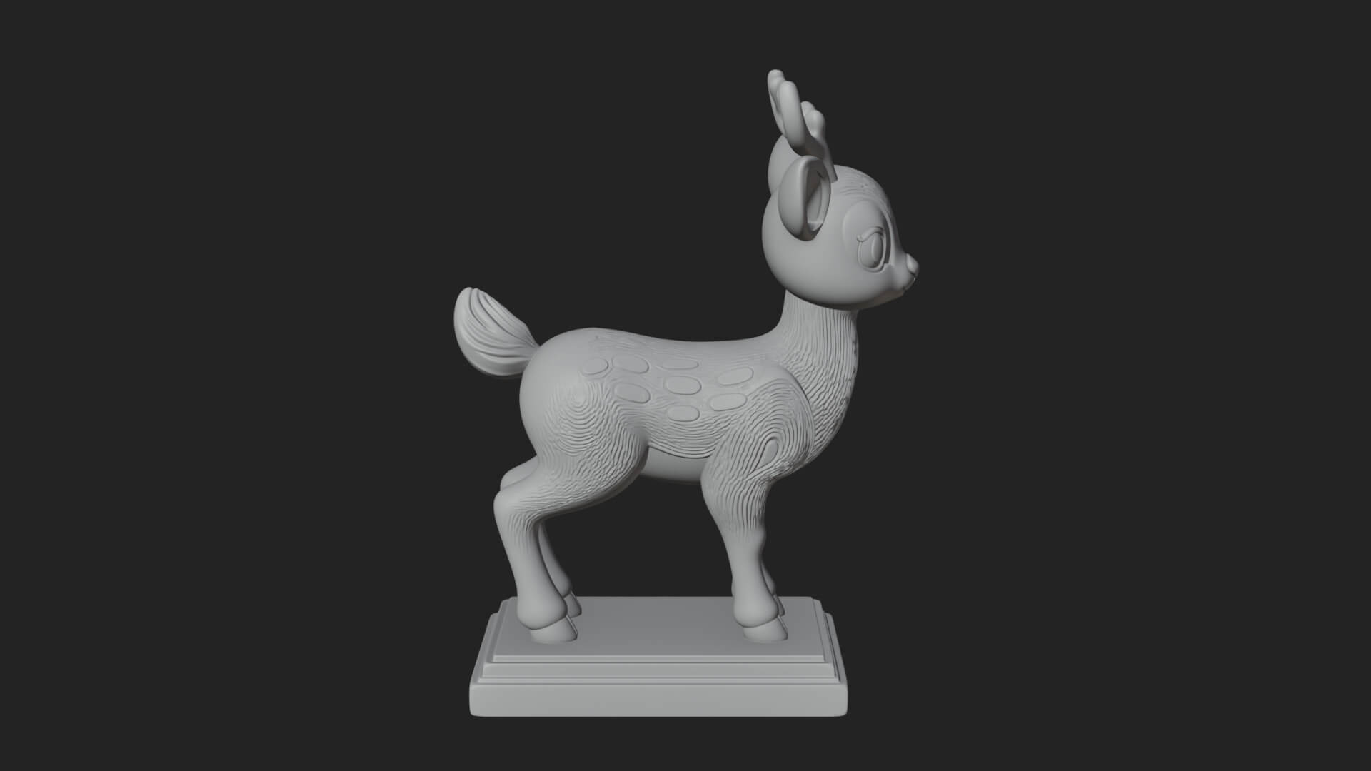 Spotted Fawn Deer Statue Design 3 3D Print Model 3D Model