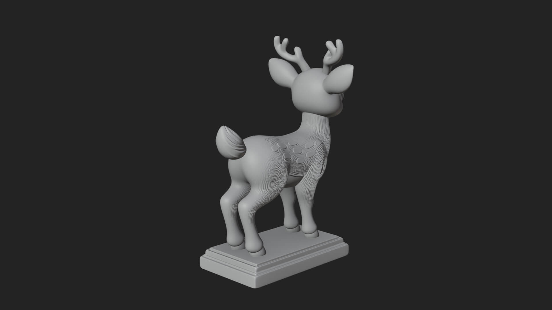 Spotted Fawn Deer Statue Design 3 3D Print Model 3D Model