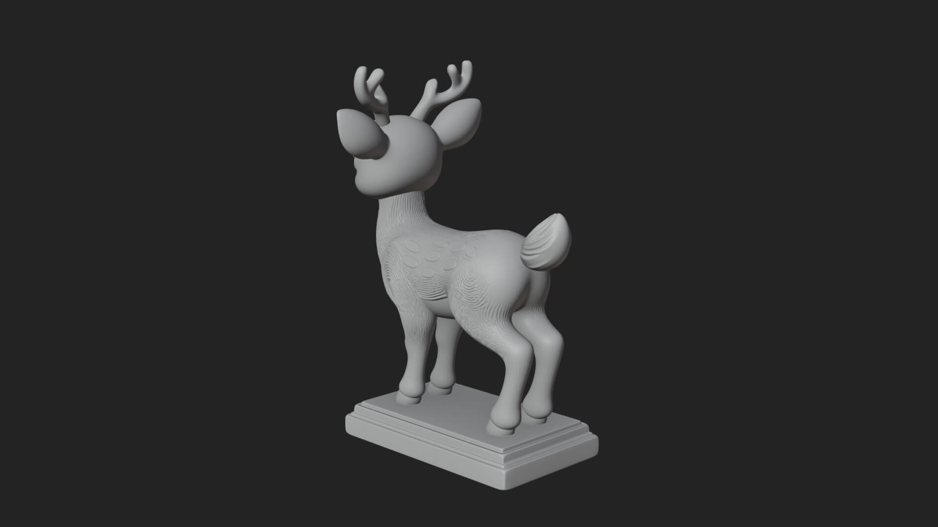 Spotted Fawn Deer Statue Design 3 3D Print Model 3D Model