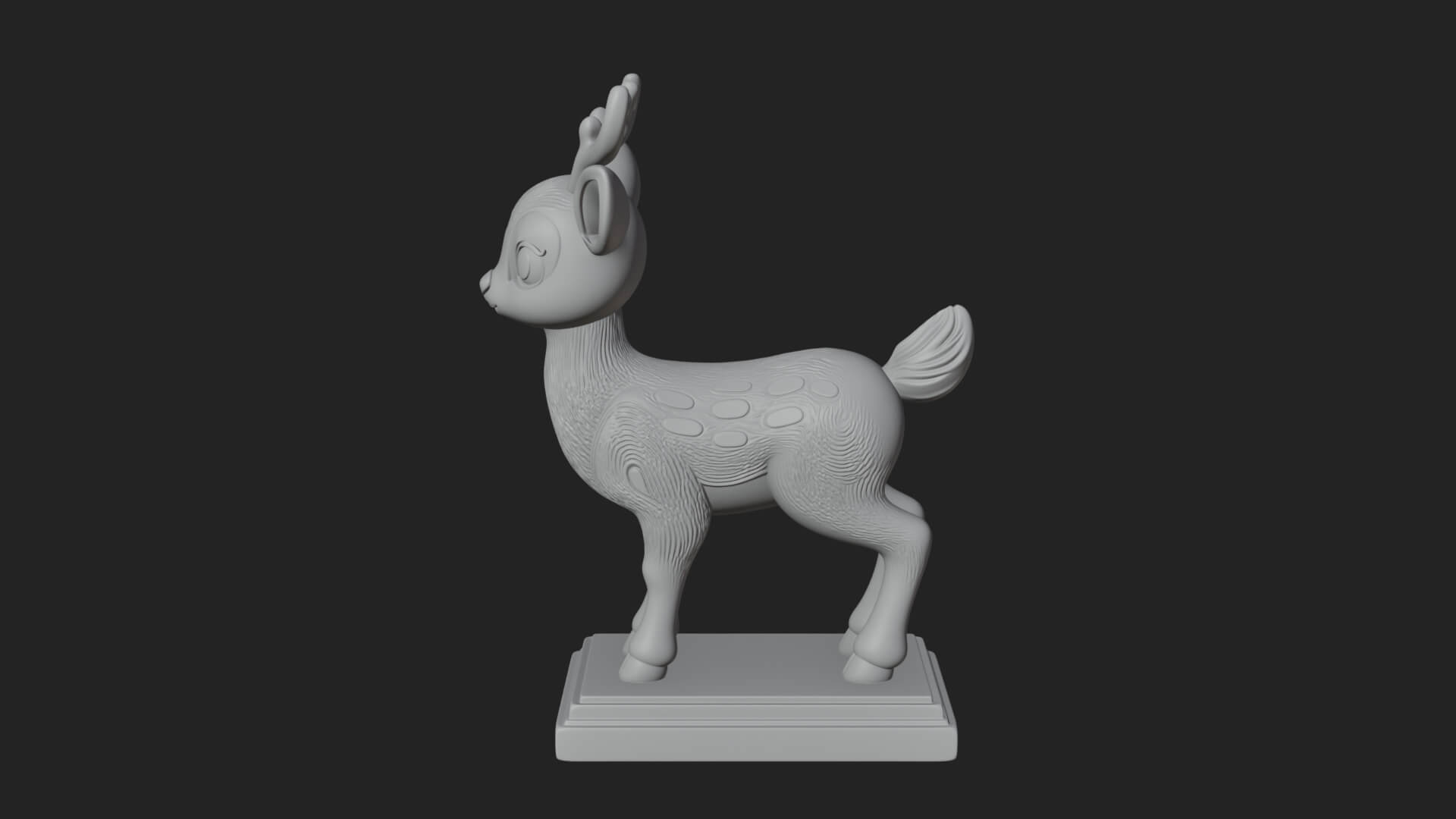 Spotted Fawn Deer Statue Design 3 3D Print Model 3D Model