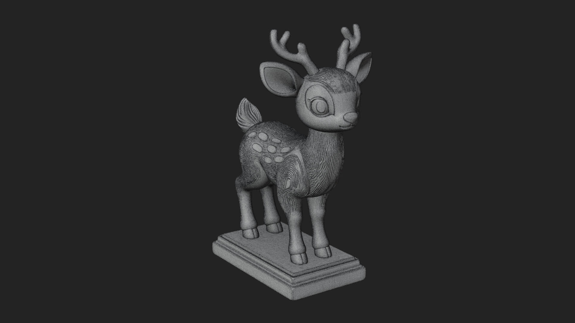 Spotted Fawn Deer Statue Design 3 3D Print Model 3D Model