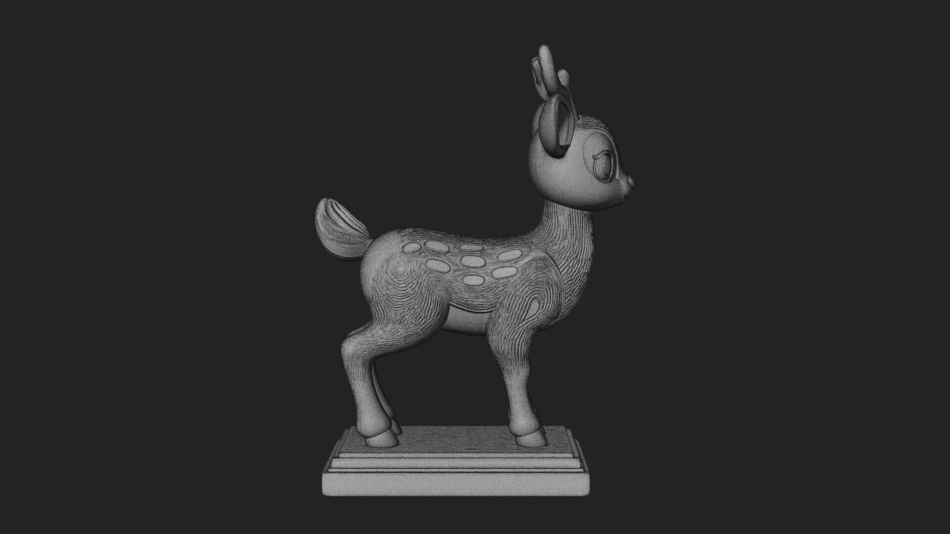 Spotted Fawn Deer Statue Design 3 3D Print Model 3D Model