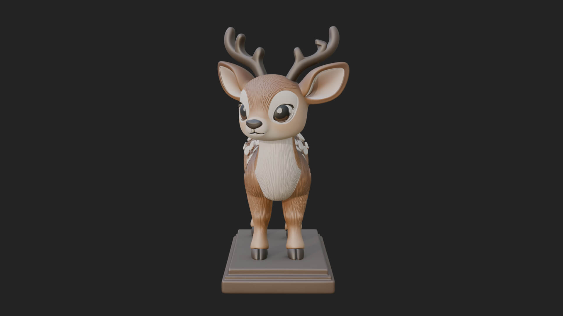 Spotted Fawn Deer Statue Design 4 3D Print Model 3D Model