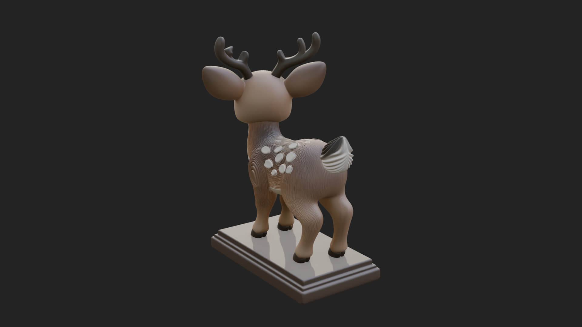 Spotted Fawn Deer Statue Design 4 3D Print Model 3D Model