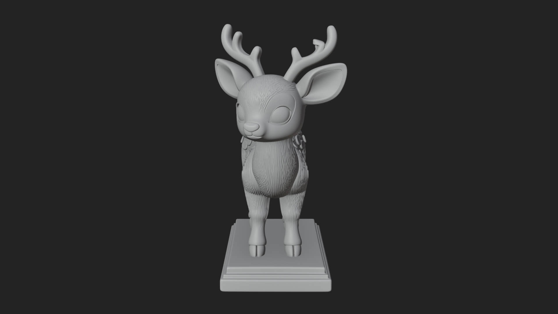 Spotted Fawn Deer Statue Design 4 3D Print Model 3D Model