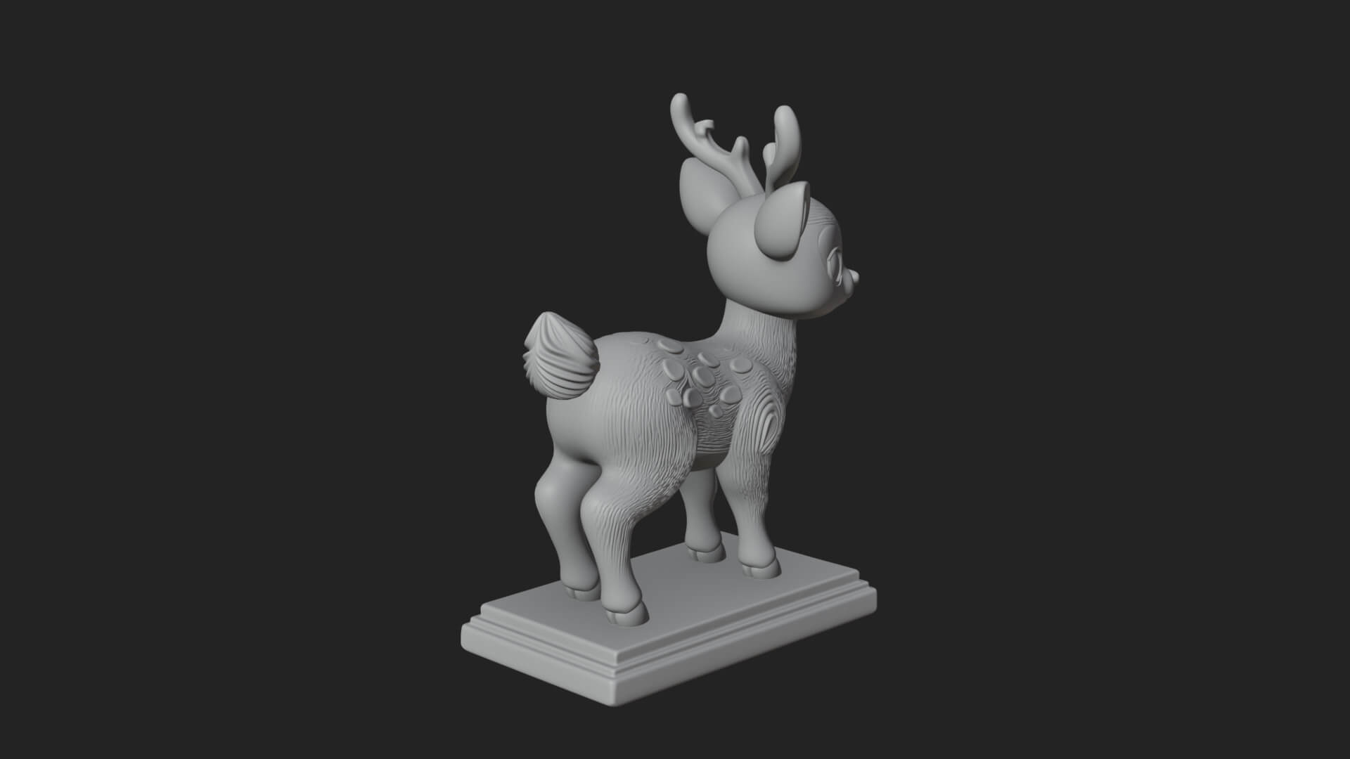 Spotted Fawn Deer Statue Design 4 3D Print Model 3D Model