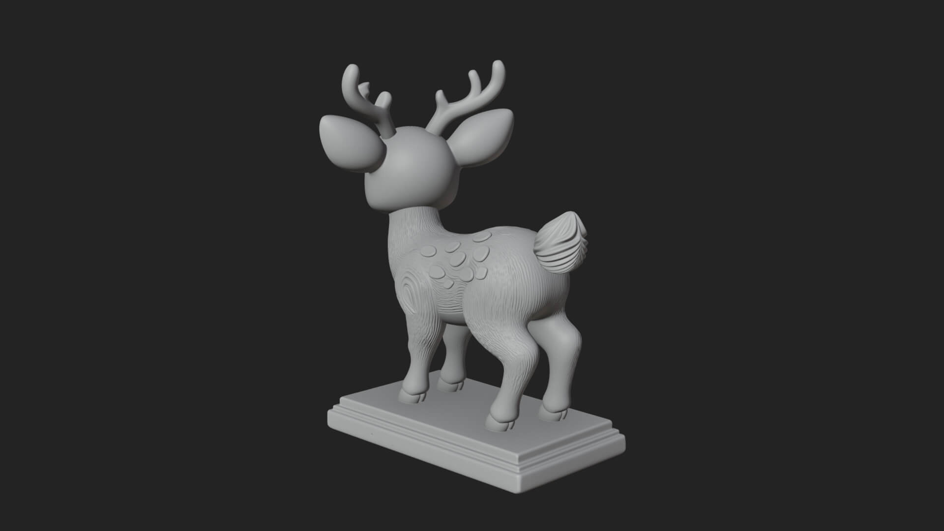 Spotted Fawn Deer Statue Design 4 3D Print Model 3D Model