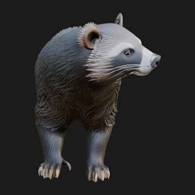 Spotted Hyena Statue Design 1 3D Print Model