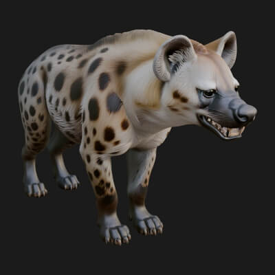 Spotted Hyena Statue Design 6 3D Print Model