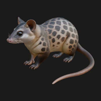 Spotted Quoll Statue Design 3 3D Print Model
