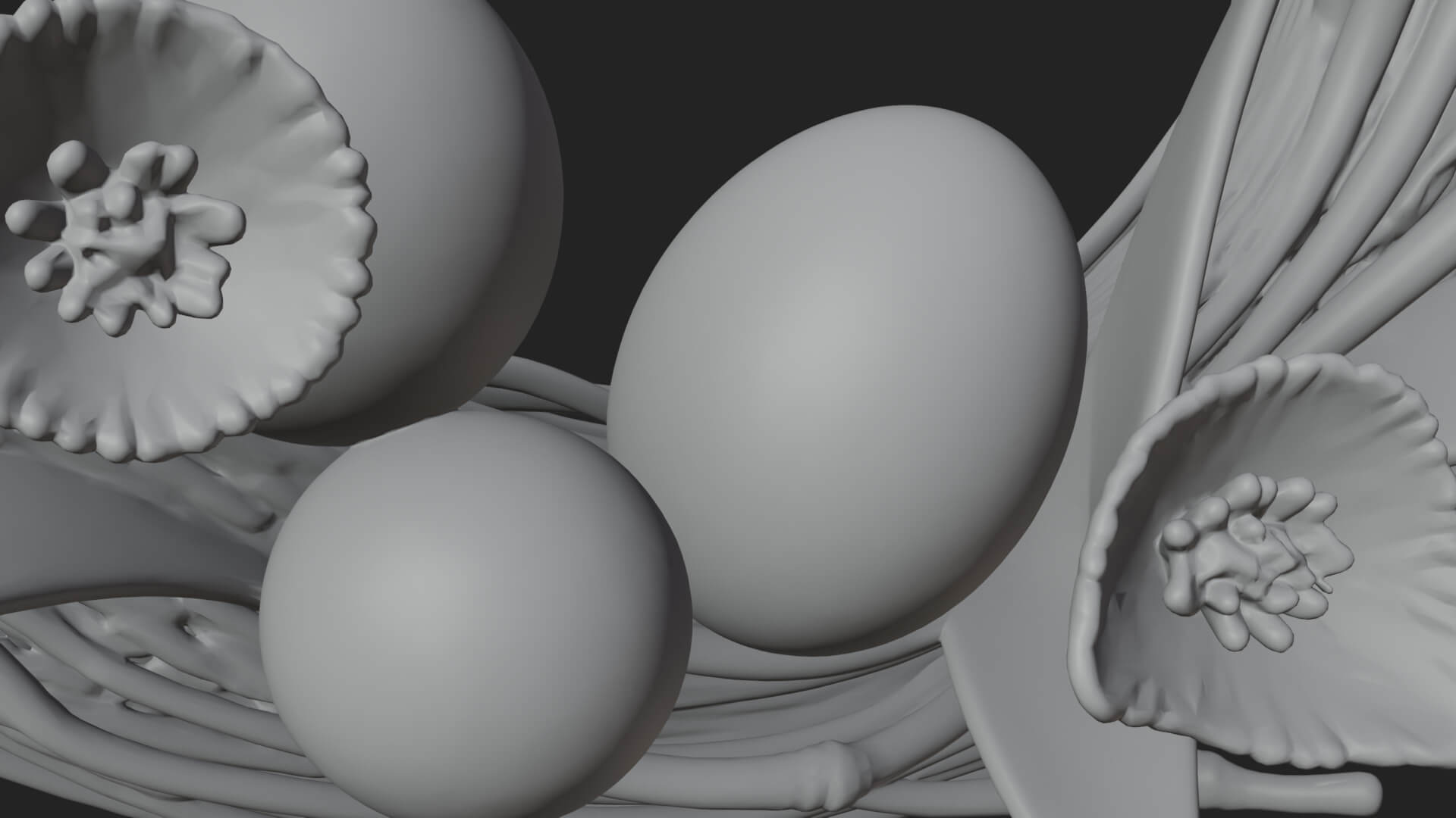 Spring Tulip Wreath Ornament Design 1 3D Print Model 3D Model