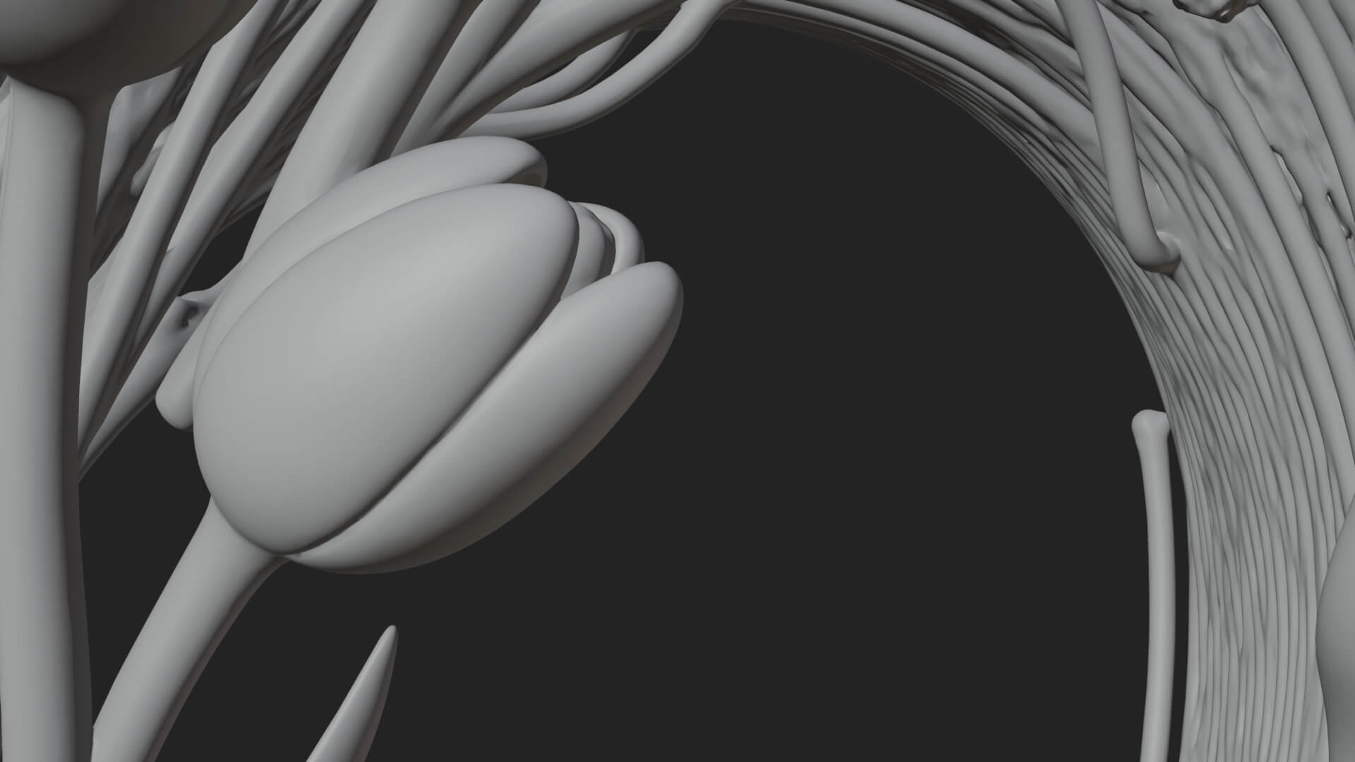 Spring Tulip Wreath Ornament Design 2 3D Print Model 3D Model