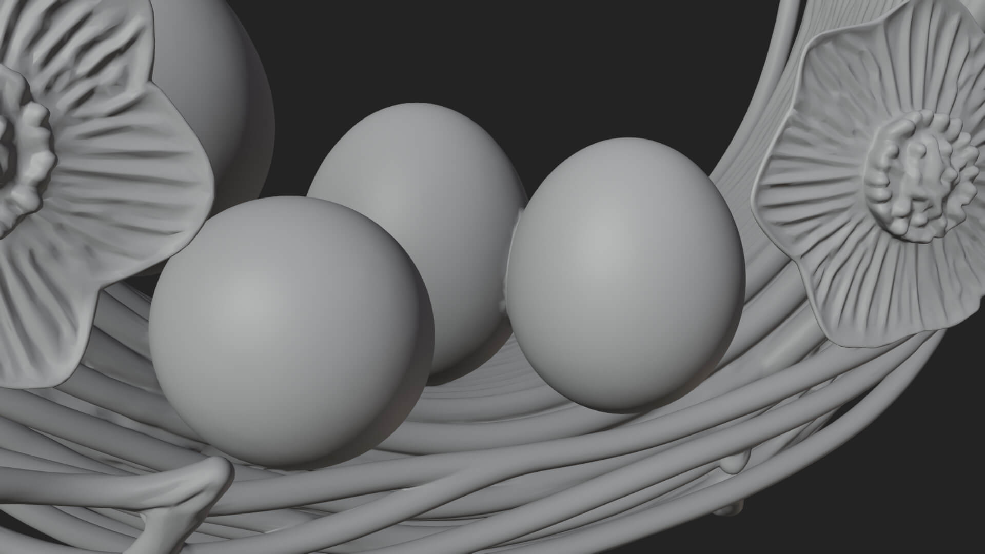 Spring Tulip Wreath Ornament Design 2 3D Print Model 3D Model