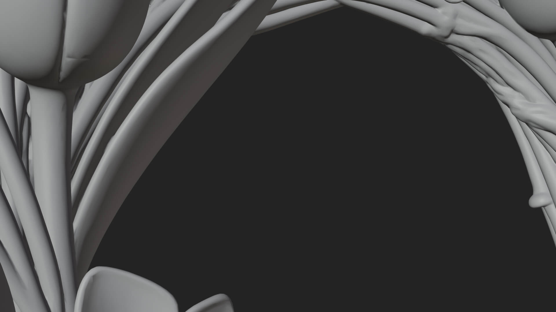 Spring Tulip Wreath Ornament Design 3 3D Print Model 3D Model