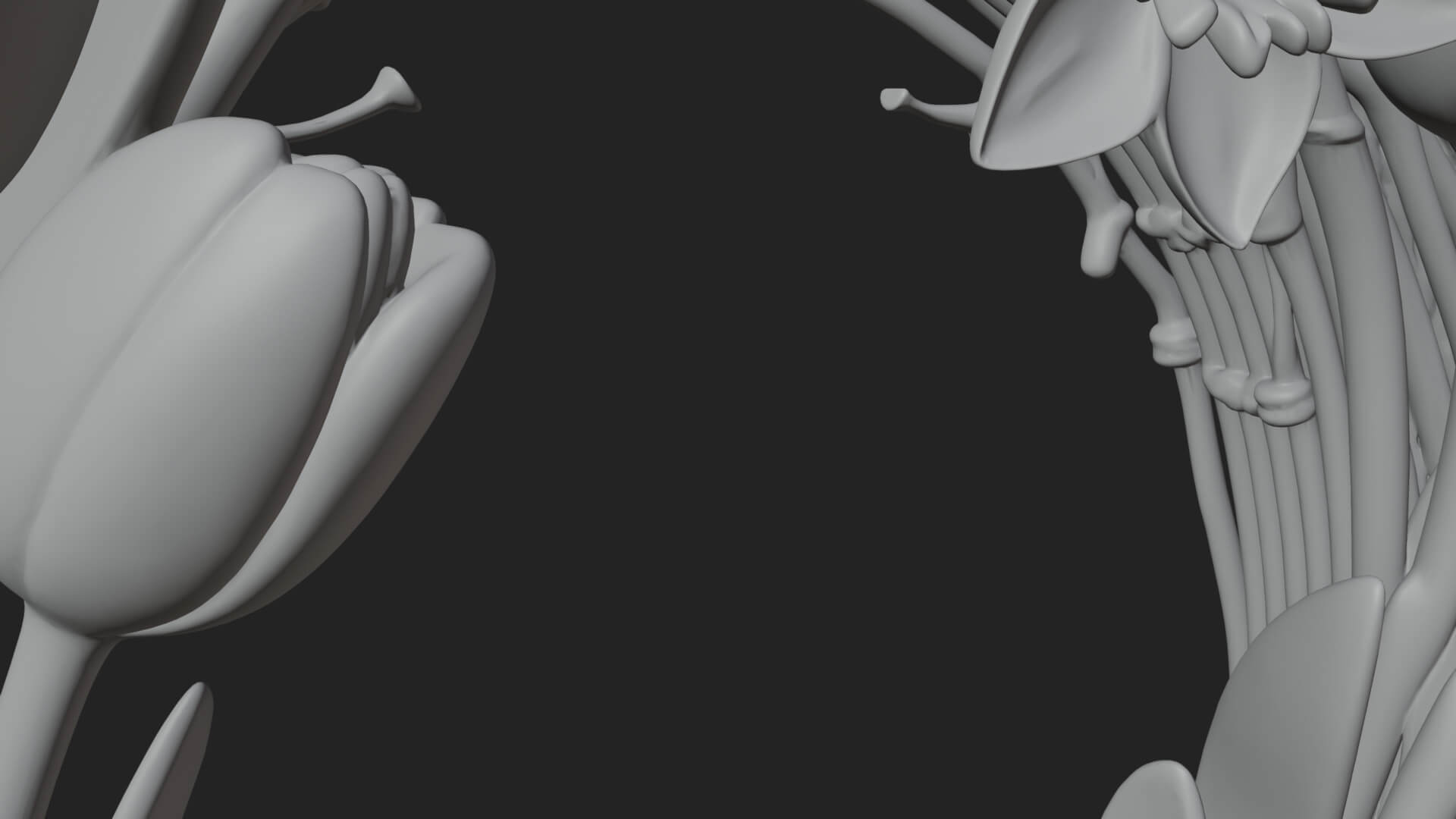 Spring Tulip Wreath Ornament Design 4 3D Print Model 3D Model