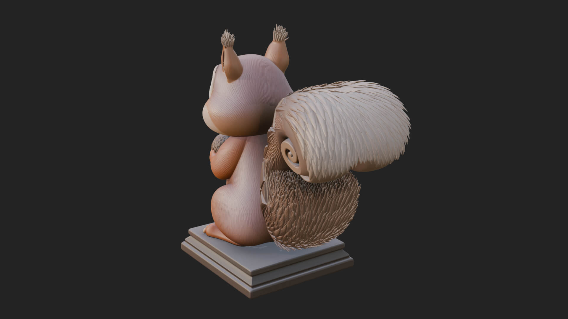Squirrel with Acorn Statue Design 1 3D Print Model 3D Model
