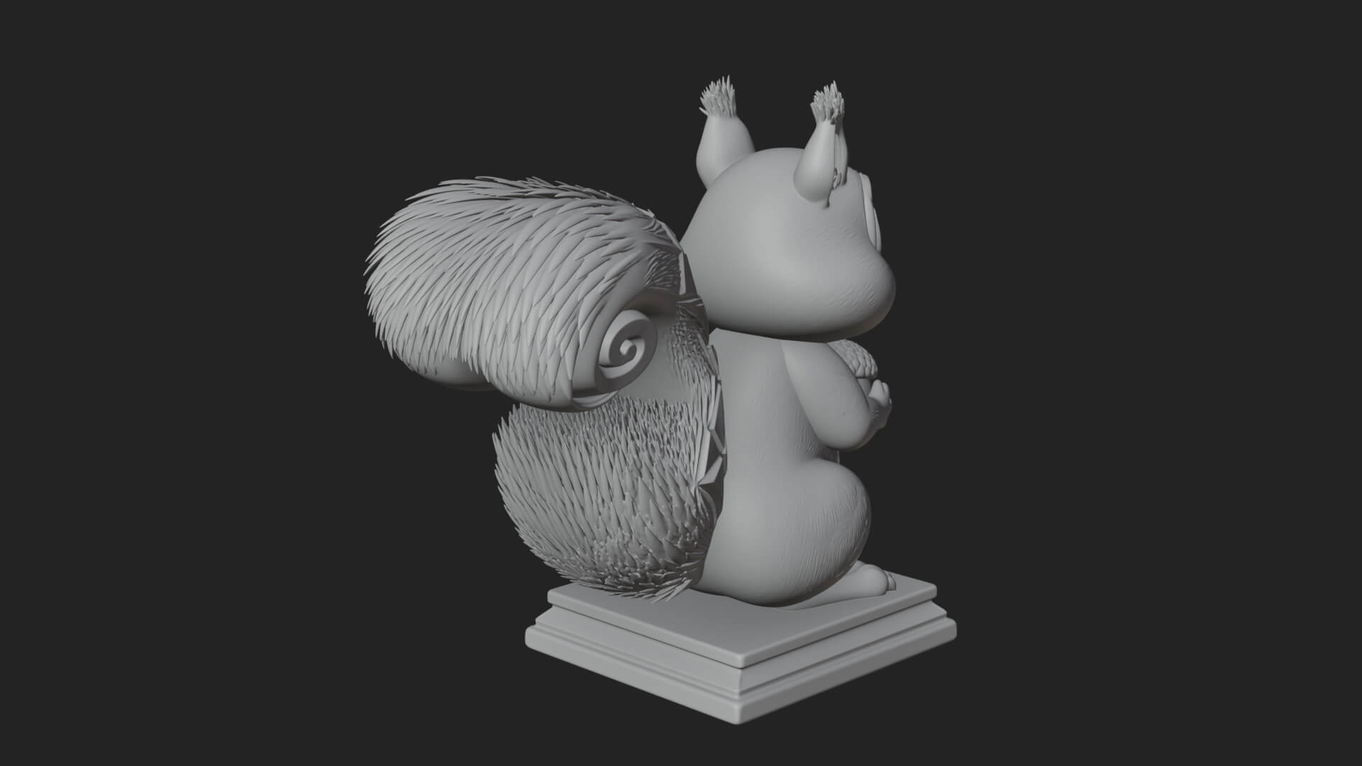 Squirrel with Acorn Statue Design 1 3D Print Model 3D Model