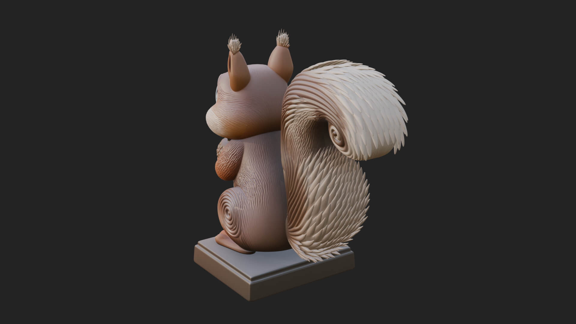 Squirrel with Acorn Statue Design 2 3D Print Model 3D Model