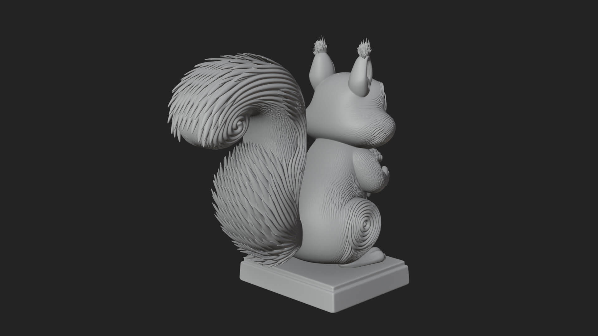 Squirrel with Acorn Statue Design 2 3D Print Model 3D Model