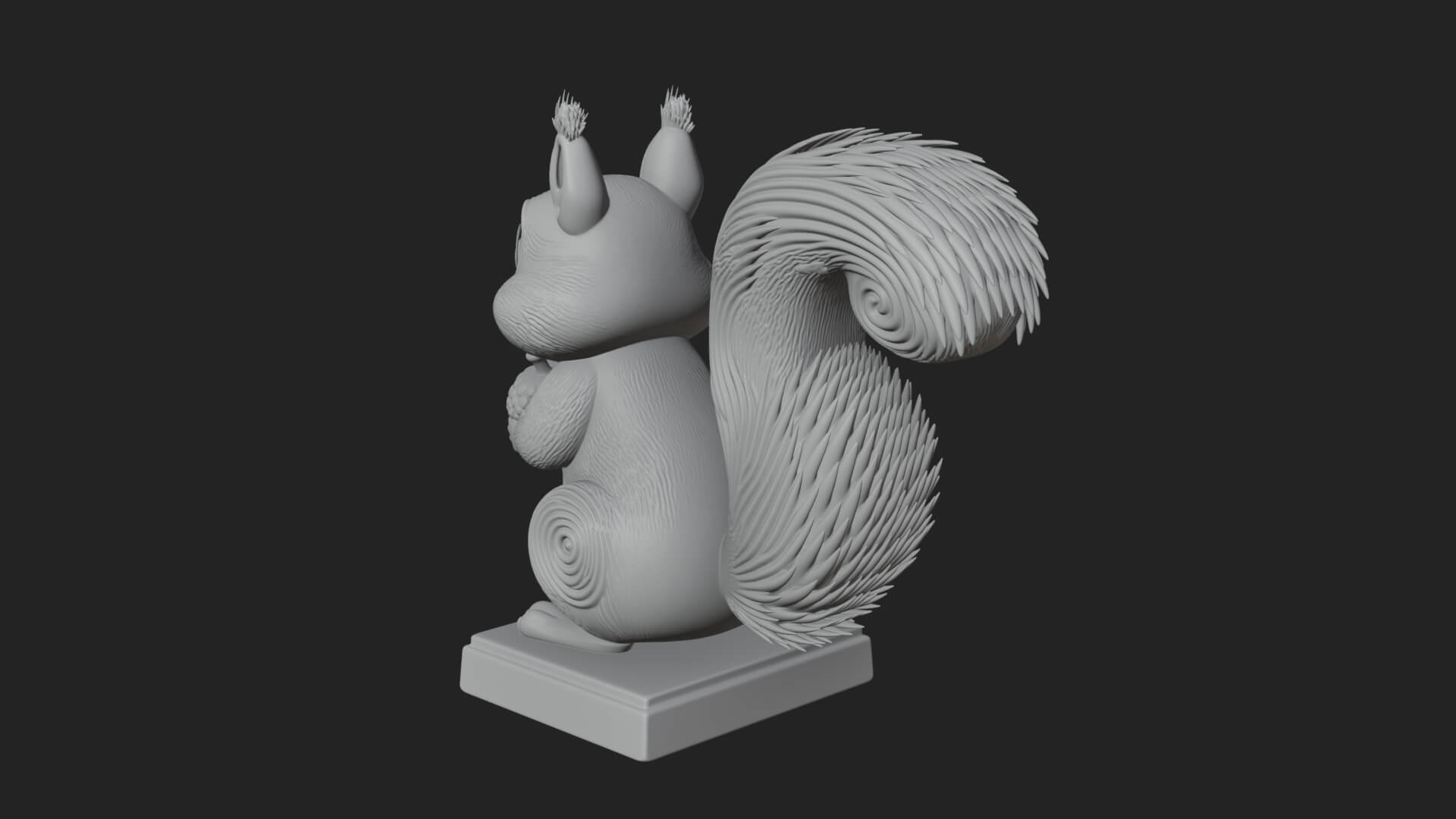 Squirrel with Acorn Statue Design 2 3D Print Model 3D Model