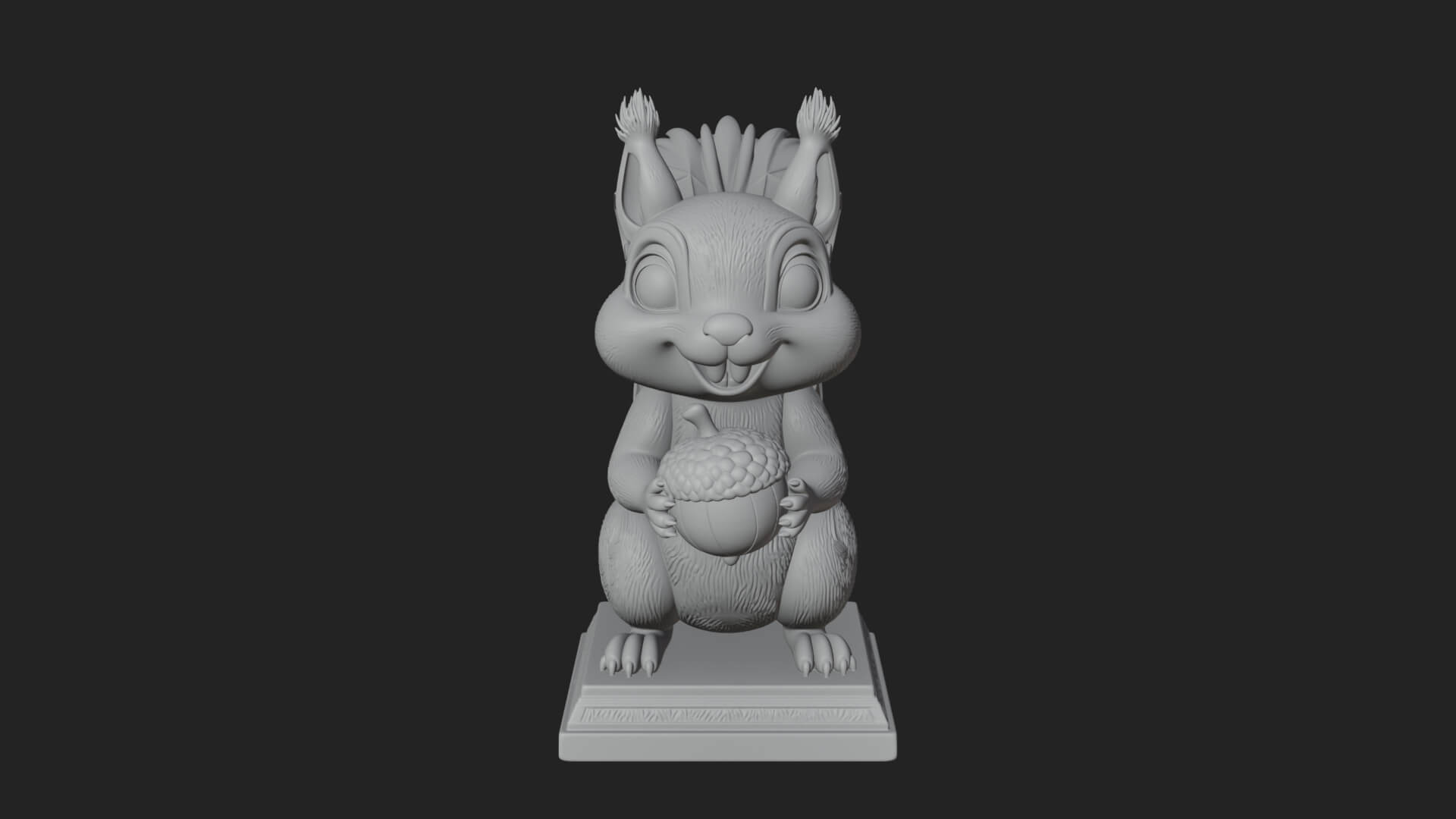 Squirrel with Acorn Statue Design 3 3D Print Model 3D Model