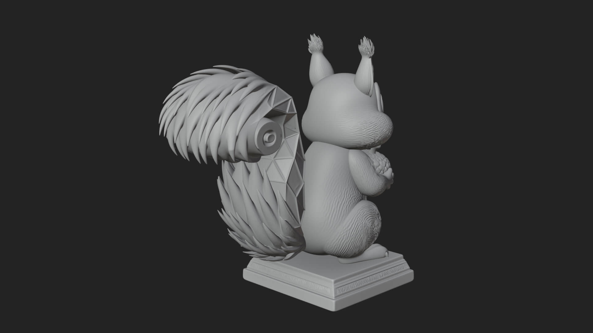 Squirrel with Acorn Statue Design 3 3D Print Model 3D Model