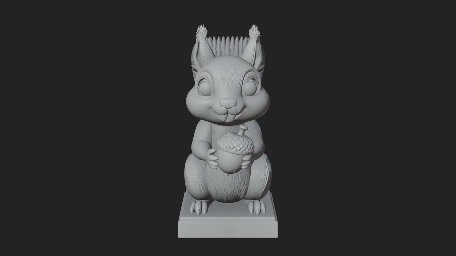 Squirrel with Acorn Statue Design 4 3D Print Model 3D Model