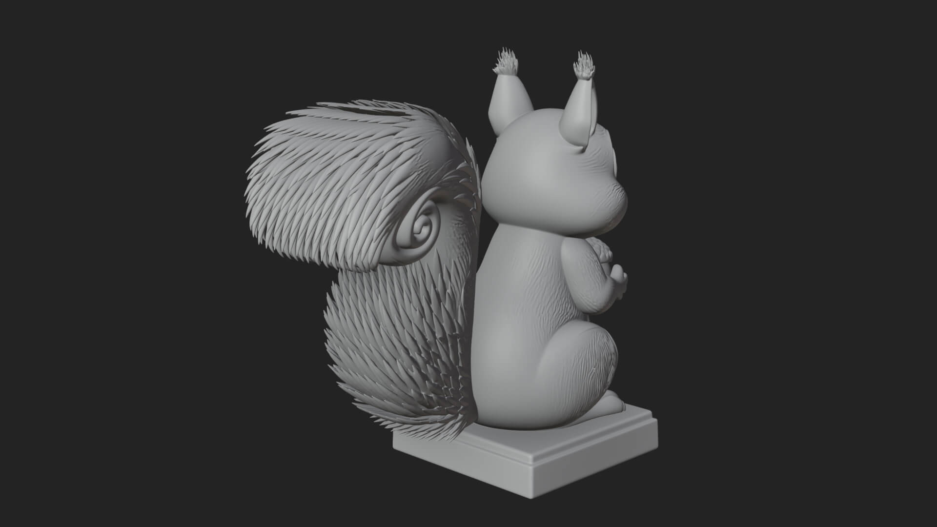 Squirrel with Acorn Statue Design 4 3D Print Model 3D Model
