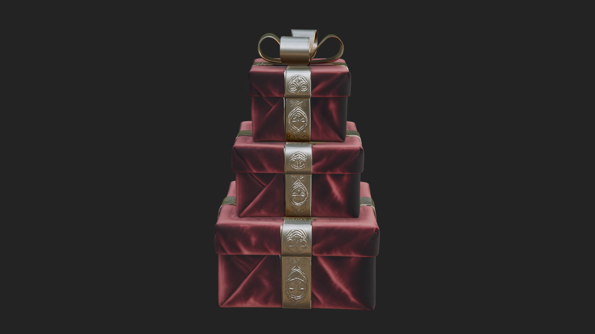 Stacked Gift Boxes Ornament Design 1 3D Print Model 3D Model