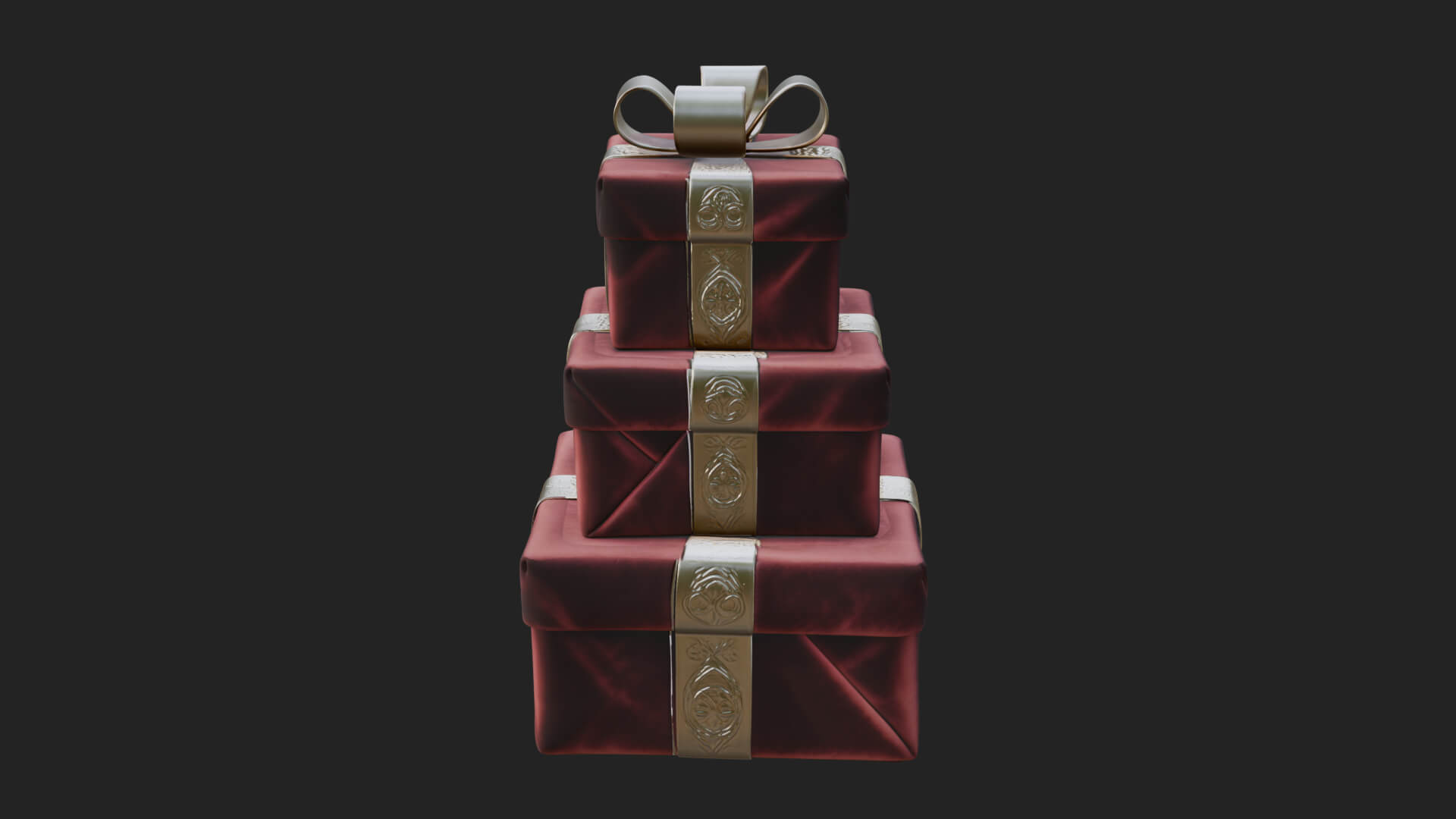 Stacked Gift Boxes Ornament Design 1 3D Print Model 3D Model