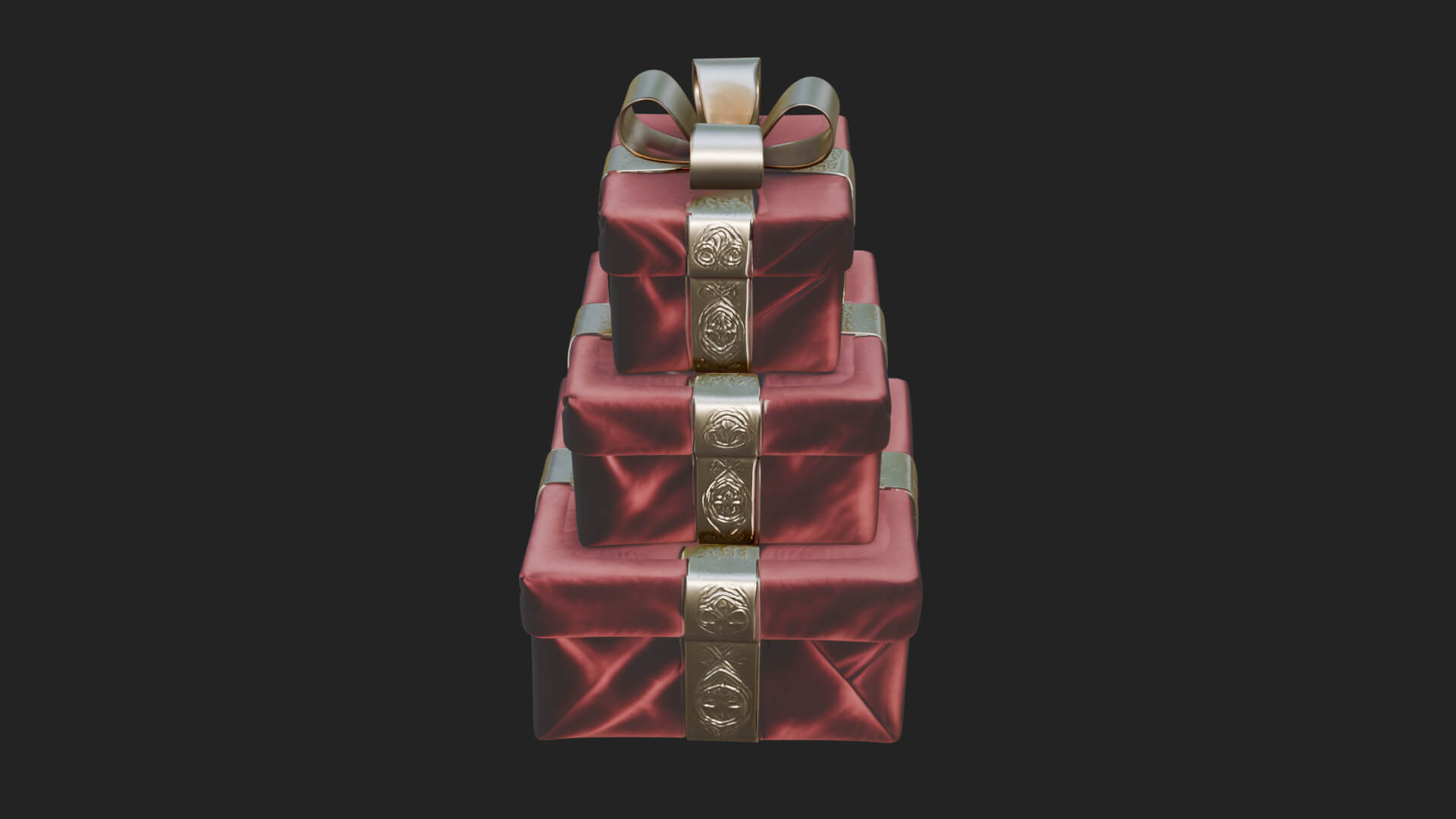 Stacked Gift Boxes Ornament Design 1 3D Print Model 3D Model