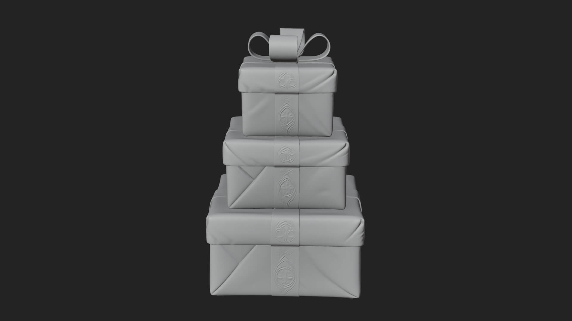 Stacked Gift Boxes Ornament Design 1 3D Print Model 3D Model
