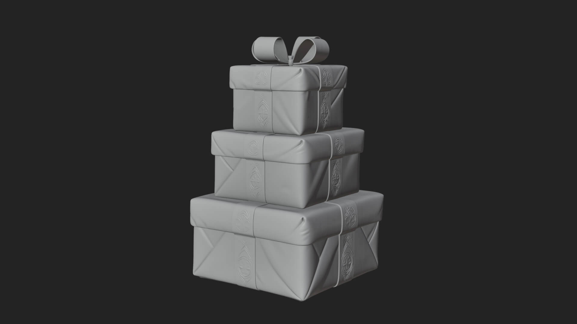 Stacked Gift Boxes Ornament Design 1 3D Print Model 3D Model