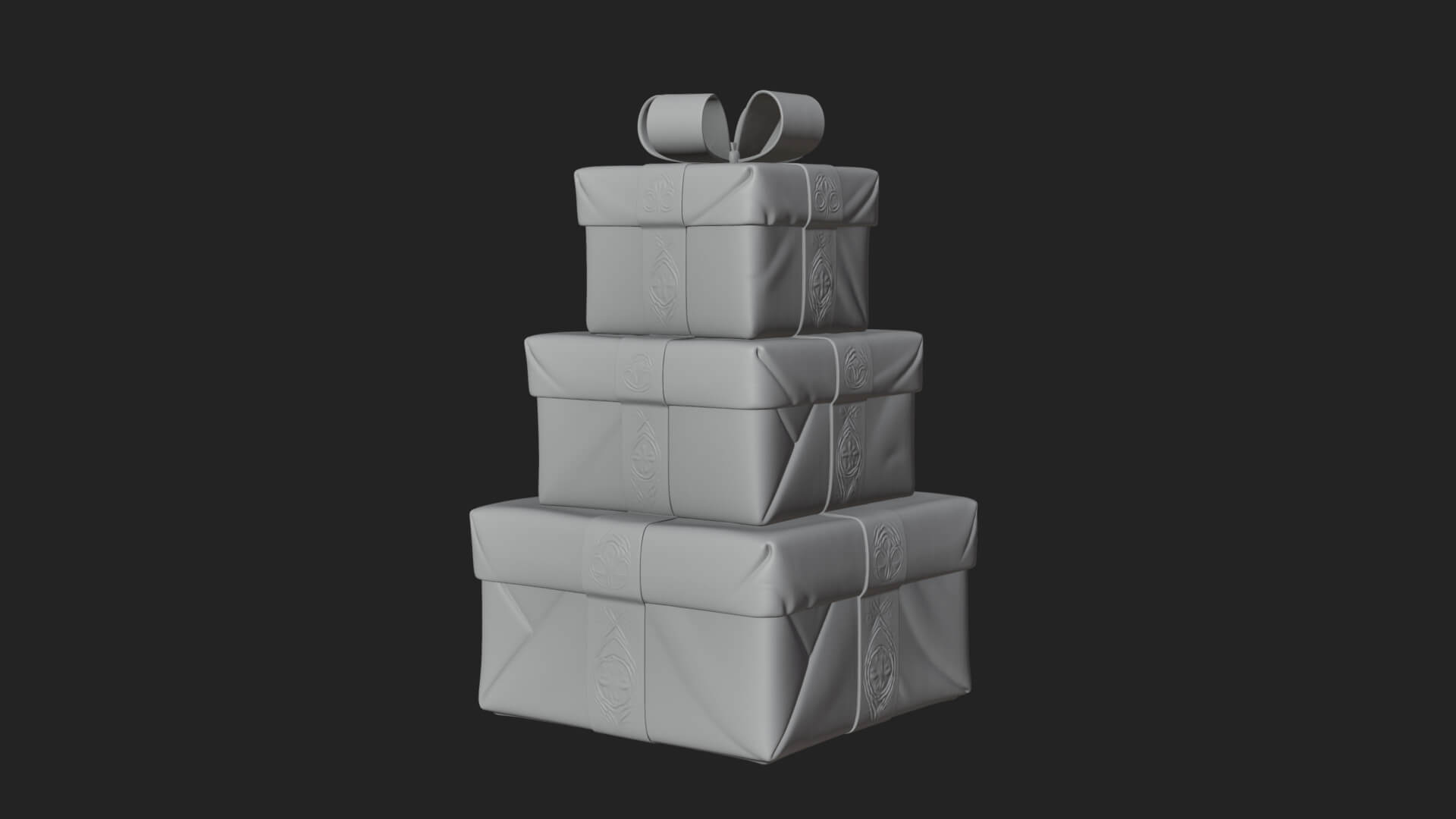 Stacked Gift Boxes Ornament Design 1 3D Print Model 3D Model