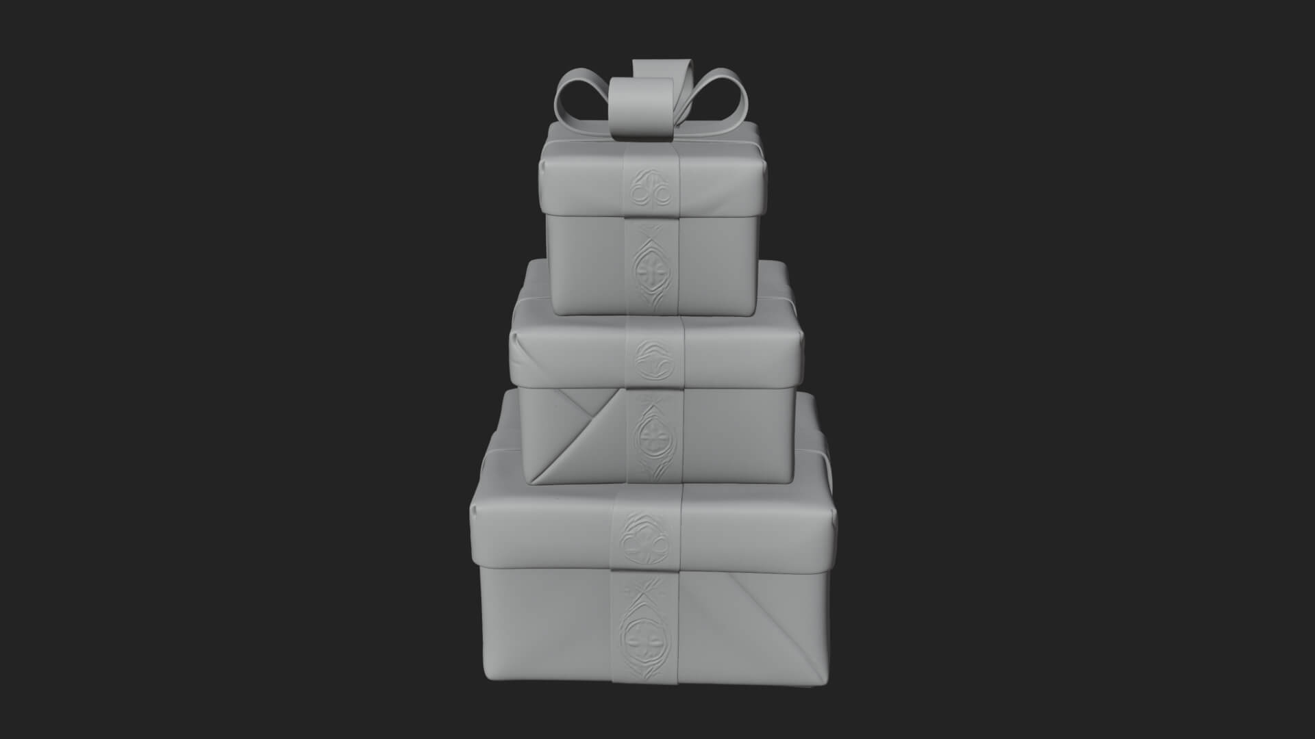 Stacked Gift Boxes Ornament Design 1 3D Print Model 3D Model