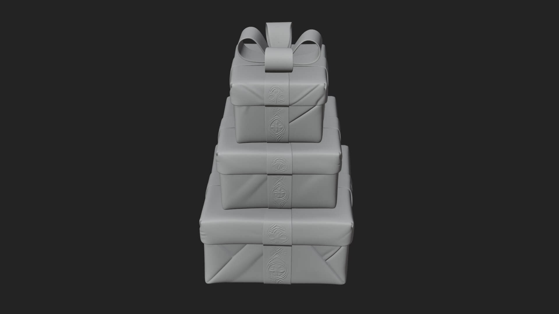 Stacked Gift Boxes Ornament Design 1 3D Print Model 3D Model