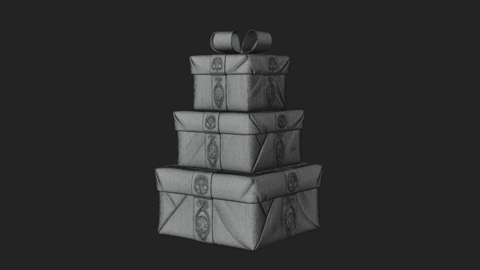 Stacked Gift Boxes Ornament Design 1 3D Print Model 3D Model