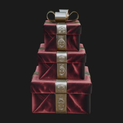 Stacked Gift Boxes Ornament Design 1 3D Print Model