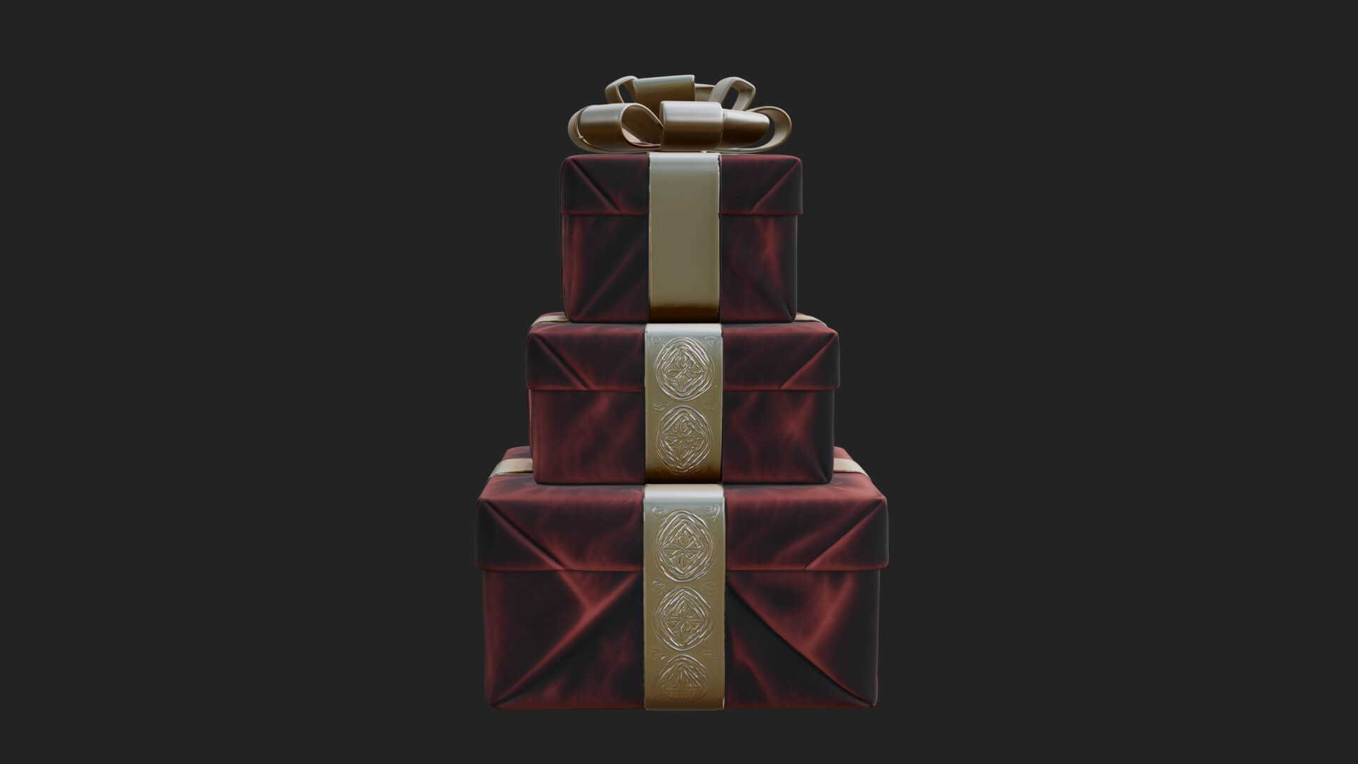 Stacked Gift Boxes Ornament Design 2 3D Print Model 3D Model