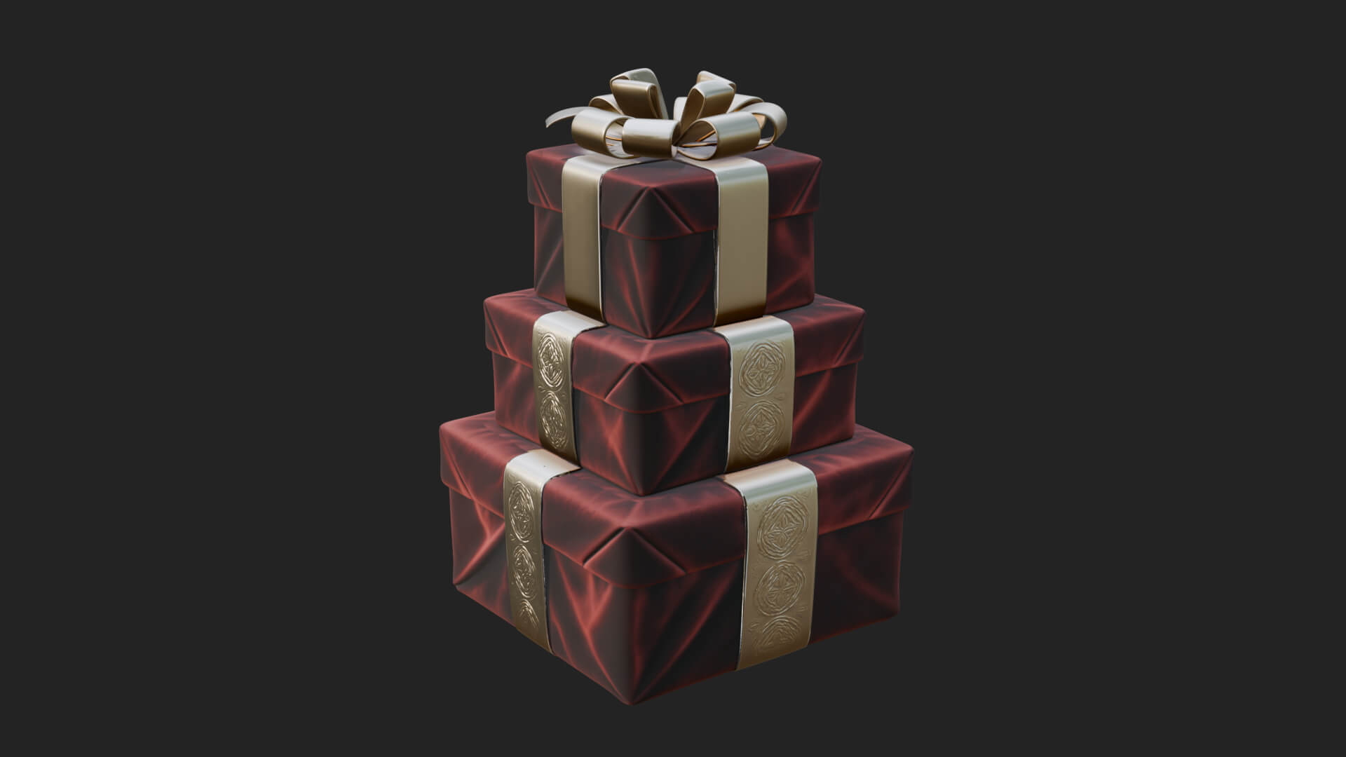 Stacked Gift Boxes Ornament Design 2 3D Print Model 3D Model