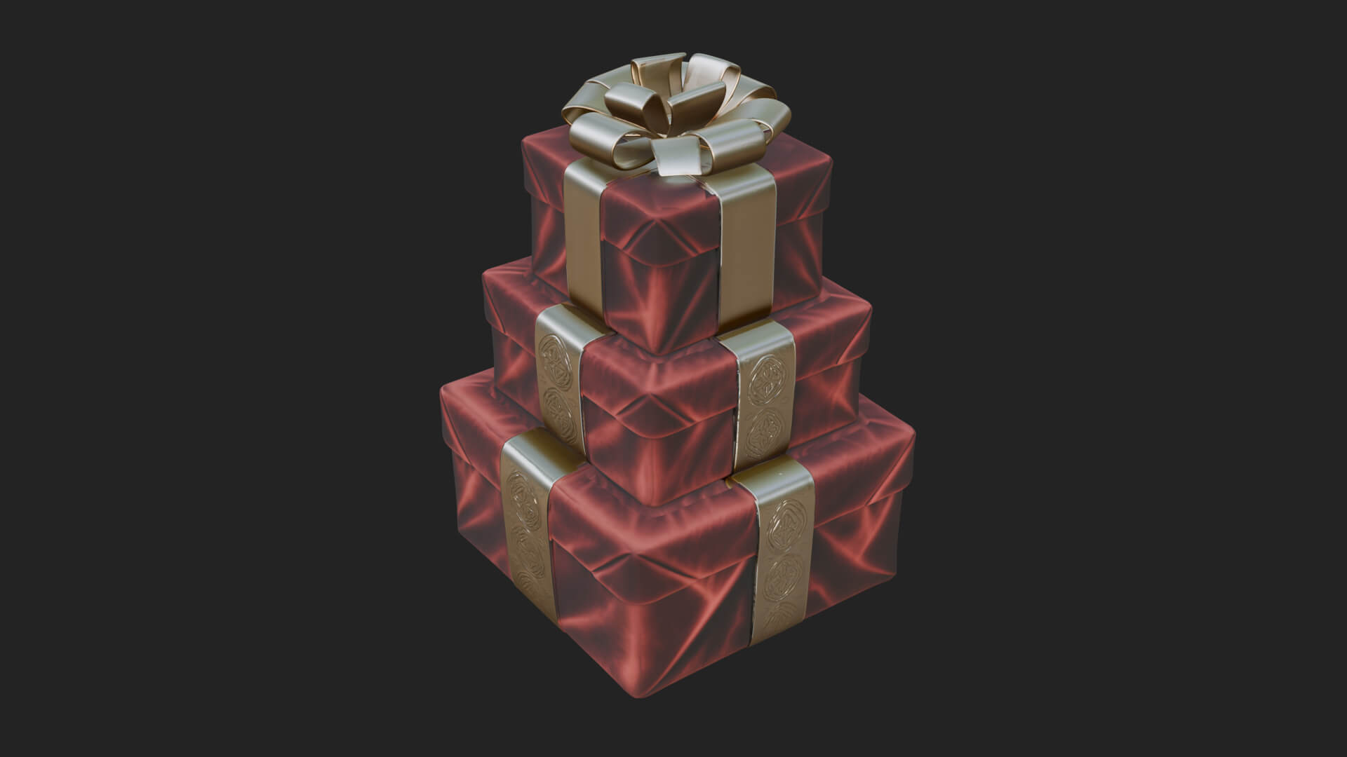 Stacked Gift Boxes Ornament Design 2 3D Print Model 3D Model