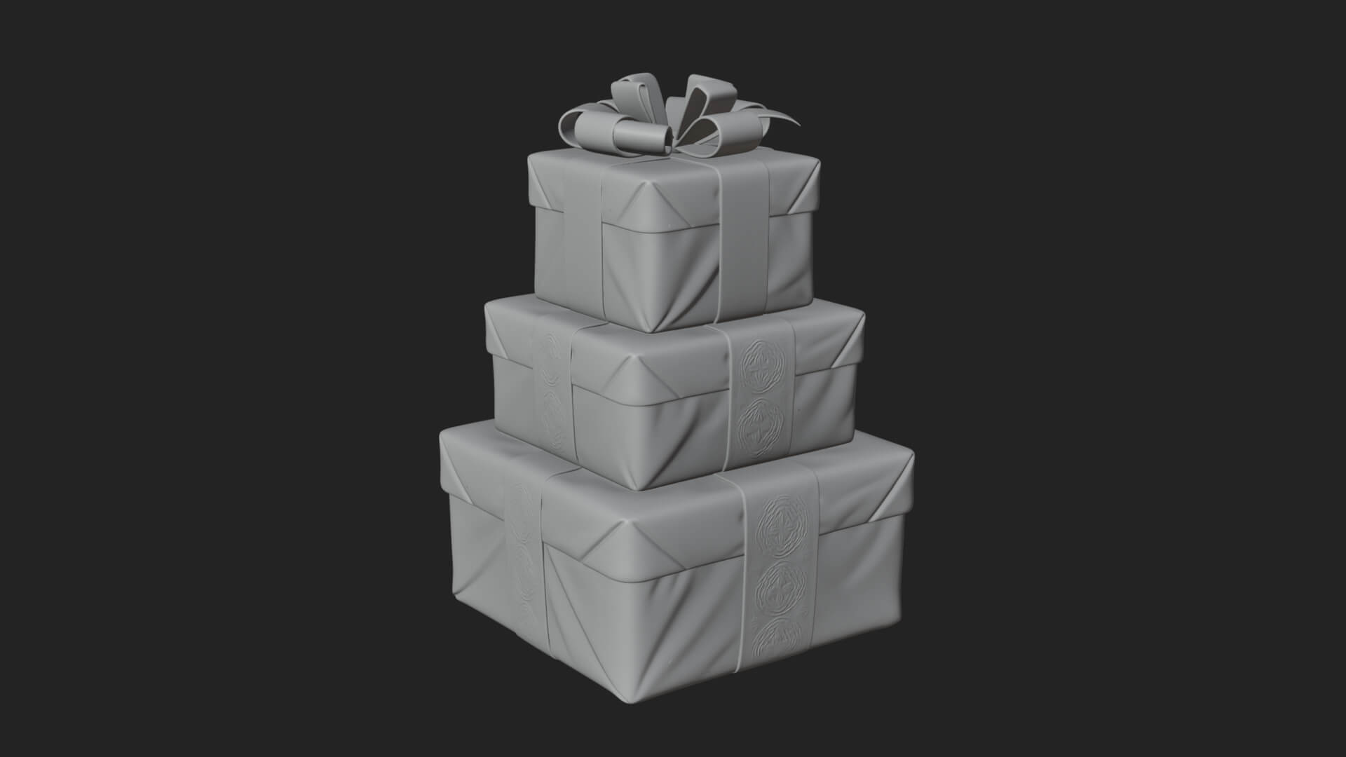 Stacked Gift Boxes Ornament Design 2 3D Print Model 3D Model