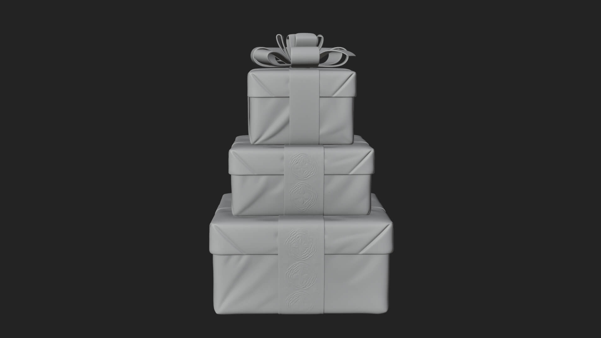 Stacked Gift Boxes Ornament Design 2 3D Print Model 3D Model