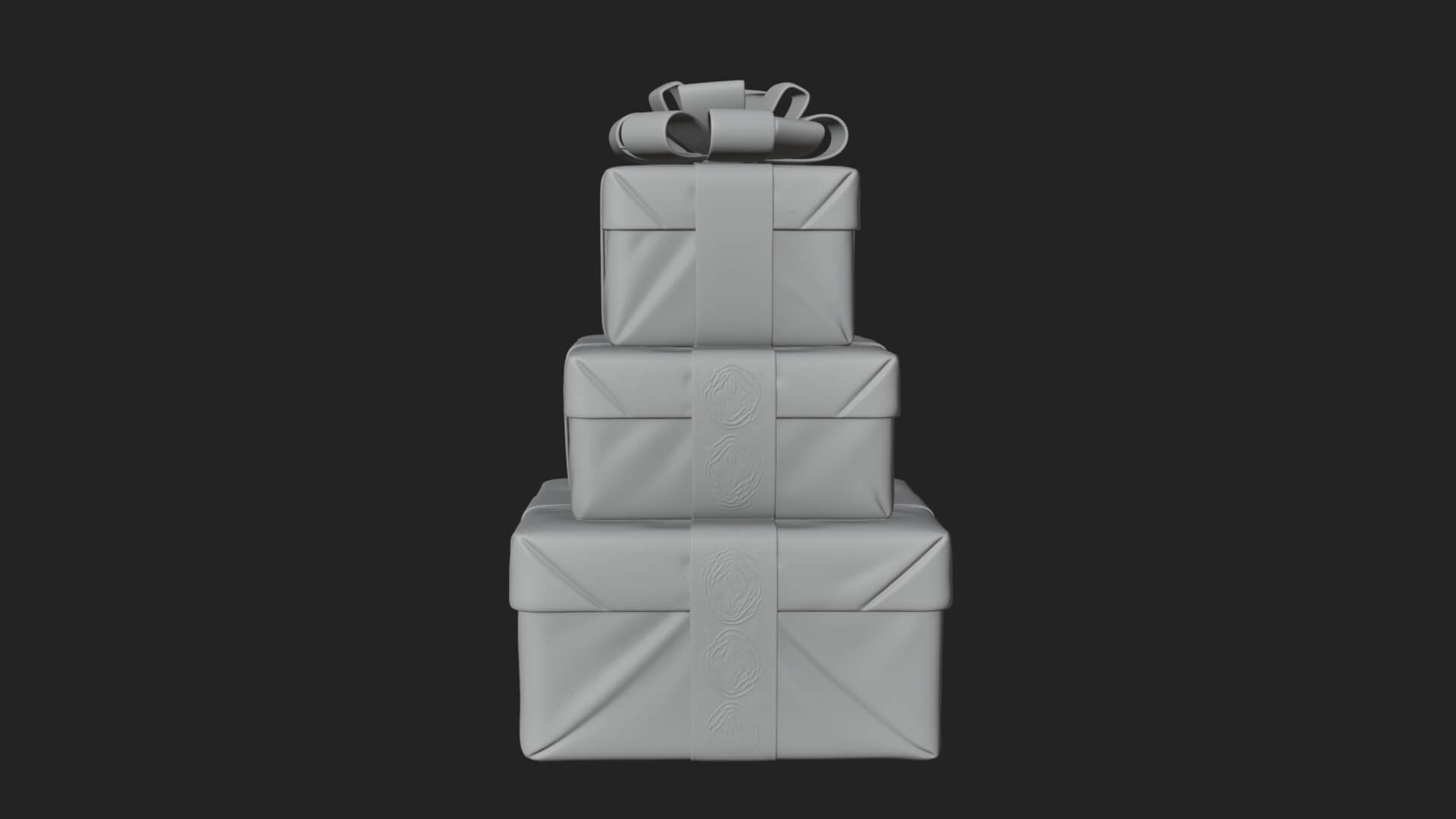 Stacked Gift Boxes Ornament Design 2 3D Print Model 3D Model