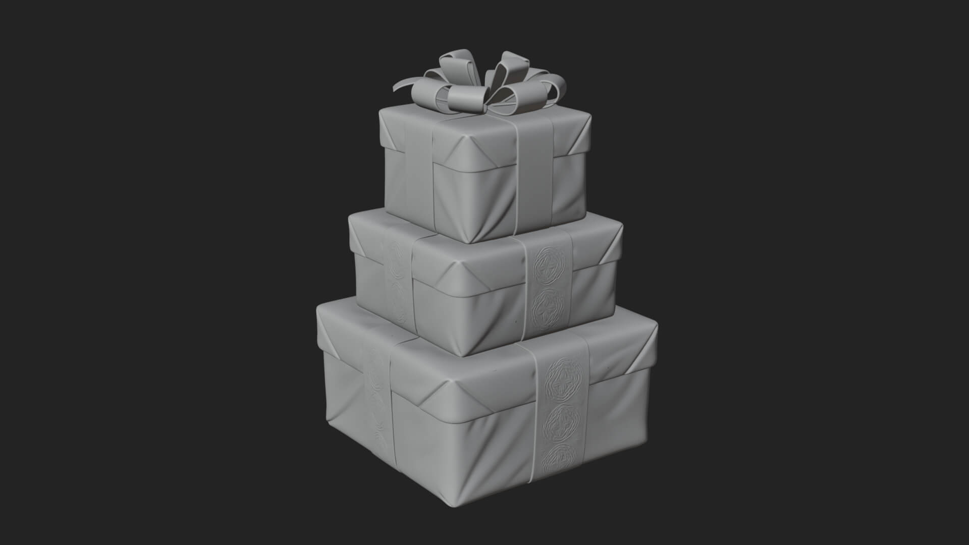 Stacked Gift Boxes Ornament Design 2 3D Print Model 3D Model
