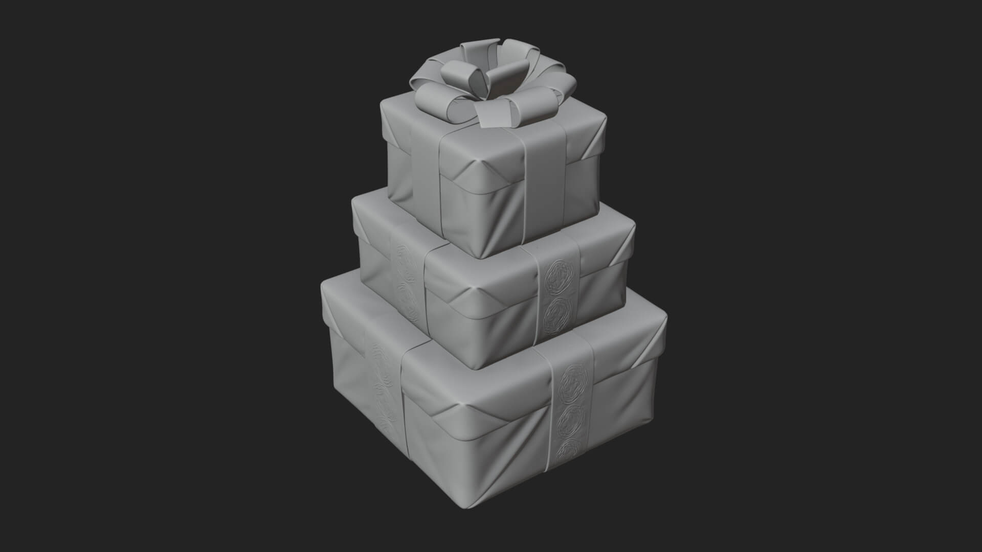 Stacked Gift Boxes Ornament Design 2 3D Print Model 3D Model