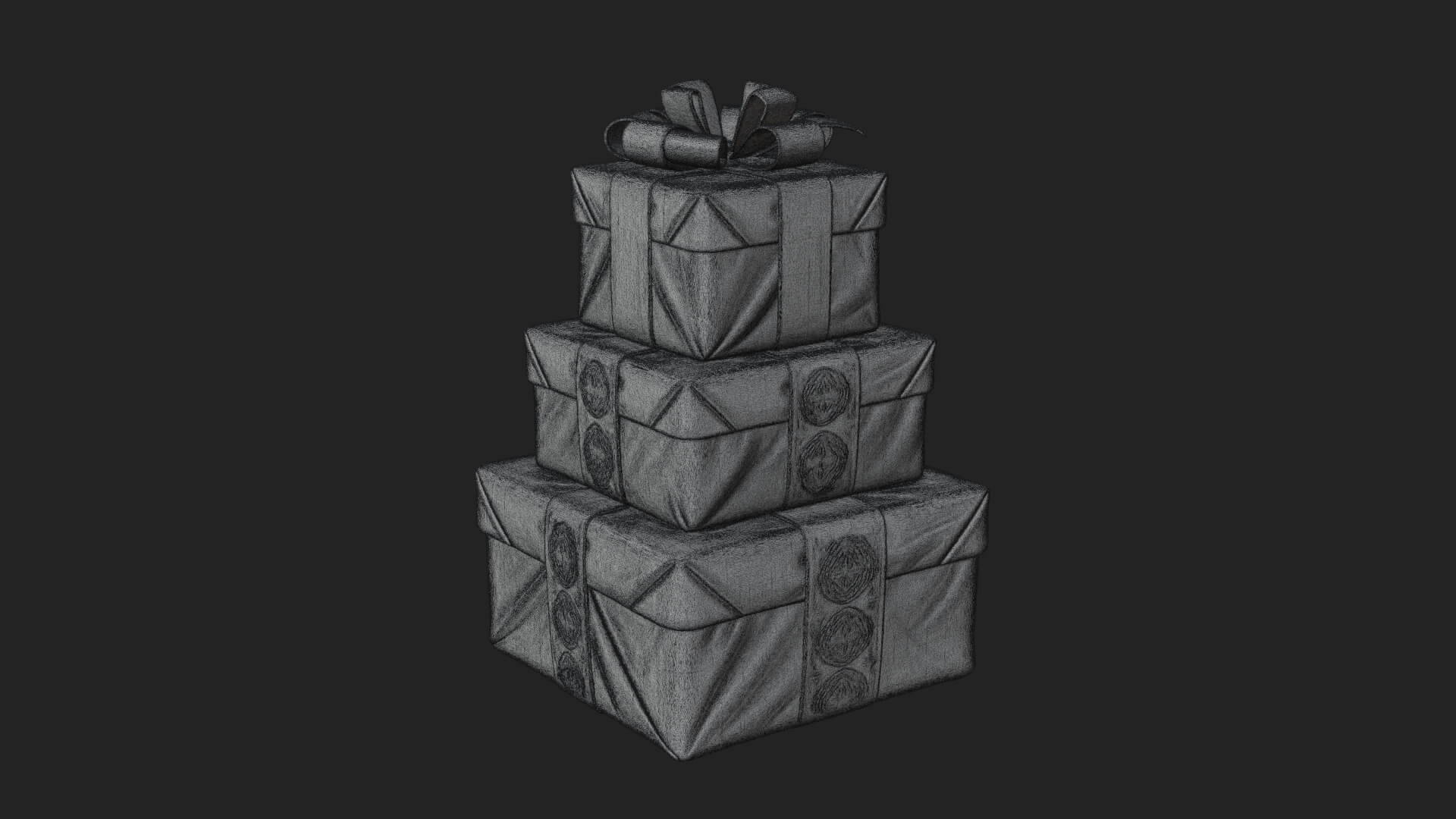 Stacked Gift Boxes Ornament Design 2 3D Print Model 3D Model