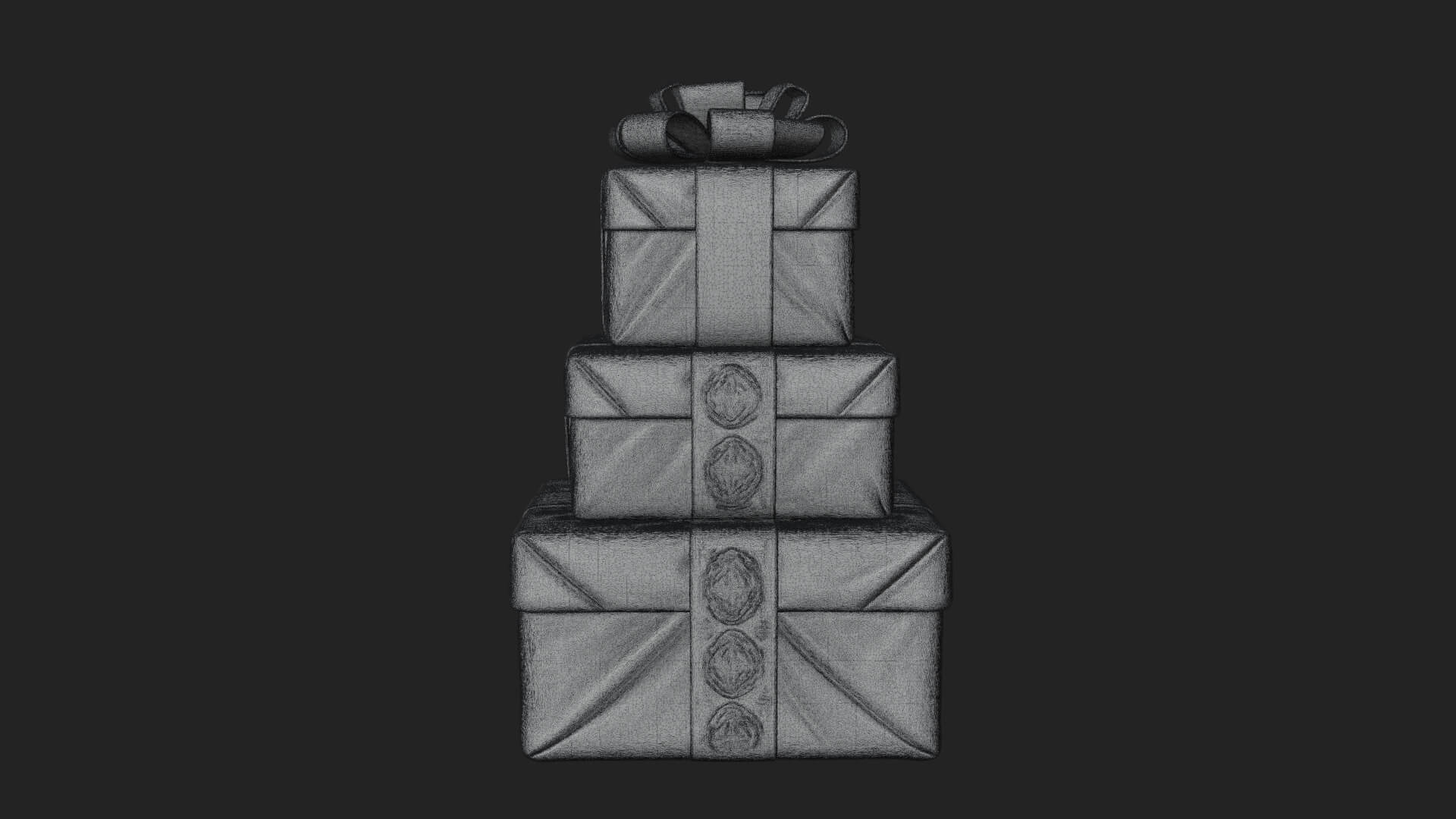 Stacked Gift Boxes Ornament Design 2 3D Print Model 3D Model