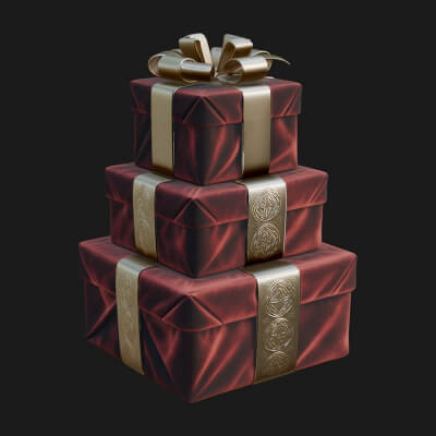 Stacked Gift Boxes Ornament Design 2 3D Print Model